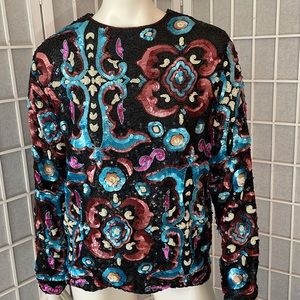 Donnatella Multi Color Sequin Top